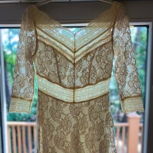 Free People Ivory Lace Dress; Size S